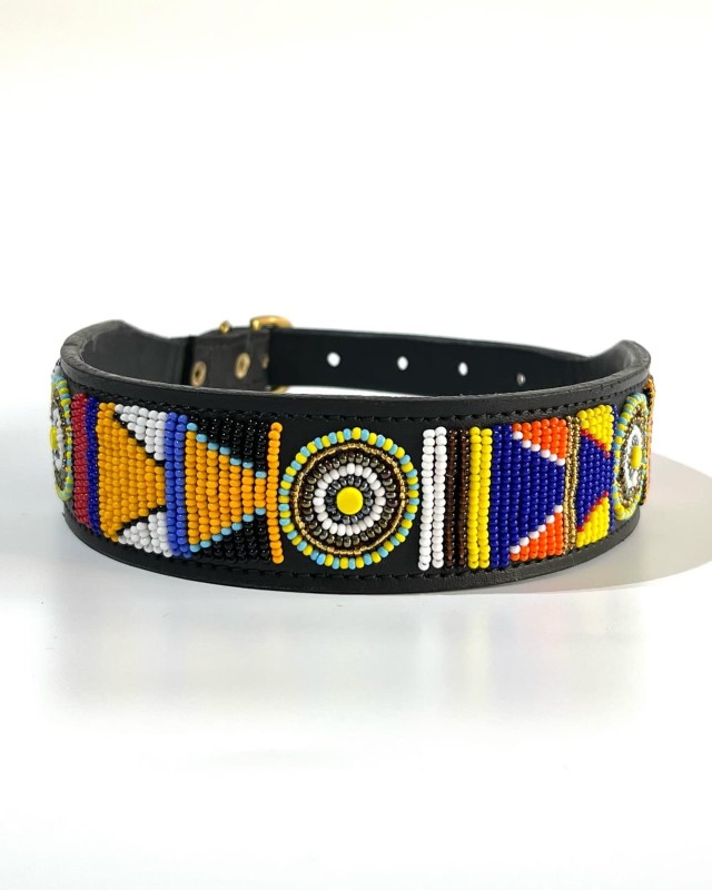 Beaded Leather Dog Collars/Leash