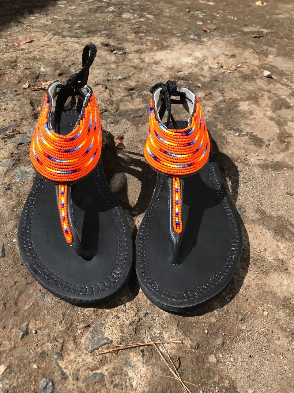Maasai Beaded Leather Gladiator Sandals