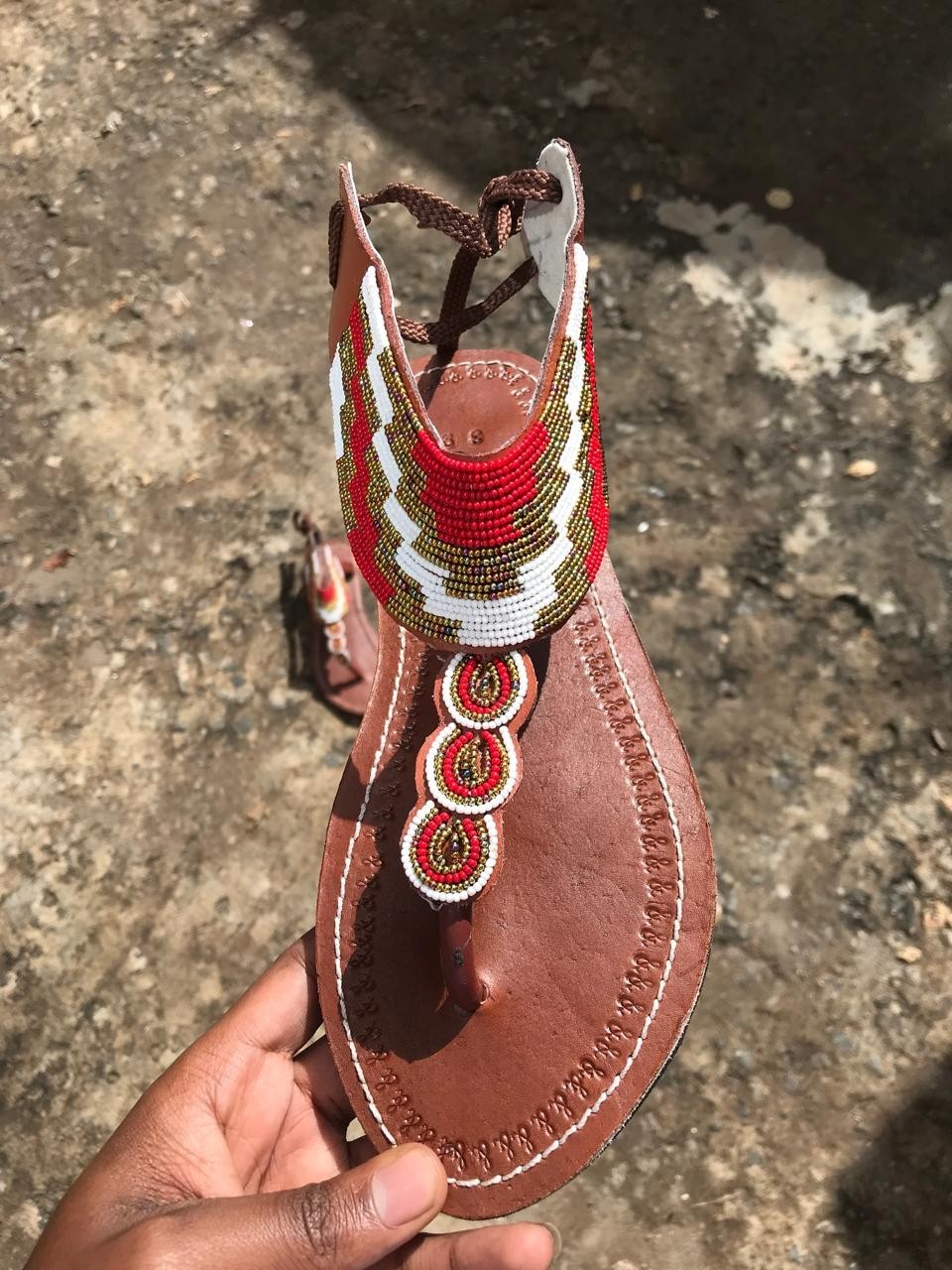 Maasai Beaded Leather Gladiator Sandals